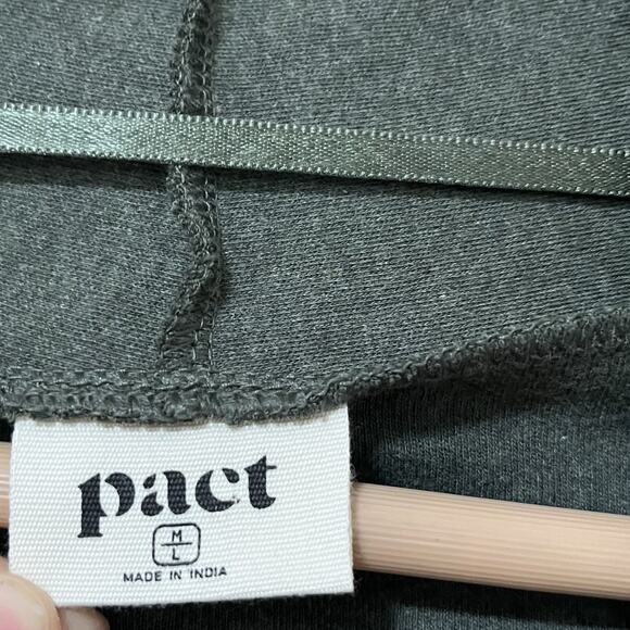 Pact Organic Cotton Airplane Long Cardigan Size M/L Green Loungewear Travel - Picture 5 of 7